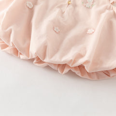 Dave&Bella Summer Kids Girls Pink Chinese-style Turtle Flutter Sleeve Top Mesh Skirt Suits