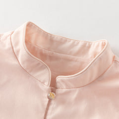 Dave&Bella Summer Kids Girls Pink Chinese-style Turtle Flutter Sleeve Top Mesh Skirt Suits