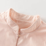 Dave&Bella Summer Kids Girls Pink Chinese-style Turtle Flutter Sleeve Top Mesh Skirt Suits