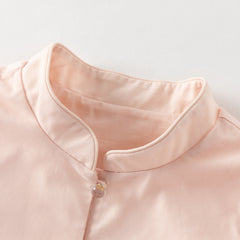 Dave&Bella Summer Kids Girls Pink Chinese-style Turtle Flutter Sleeve Top Mesh Skirt Suits