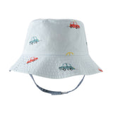 Dave&Bella Toddler Boys Blue Cute Car Print Breathable Cotton Fisherman Hats