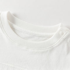 Dave&Bella Summer Toddler Boys White Digital Print Leisure Casual Cotton Soft T-Shirts