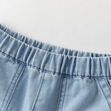 Dave&Bella Toddler Boys Summer Stylish Denim Blue Comfortable Straight-leg Jean Shorts