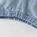 Dave&Bella Toddler Boys Summer Stylish Denim Blue Comfortable Straight-leg Jean Shorts