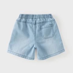 Dave&Bella Toddler Boys Summer Stylish Denim Blue Comfortable Straight-leg Jean Shorts