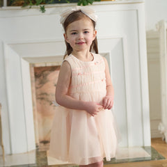 Dave&Bella Summer Toddler Girls Charming Pink Sleeveless Lightweight Mesh Princess Dress