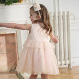 Dave&Bella Summer Toddler Girls Charming Pink Sleeveless Lightweight Mesh Princess Dress