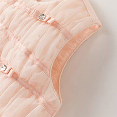 Dave&Bella Summer Toddler Girls Charming Pink Sleeveless Lightweight Mesh Princess Dress