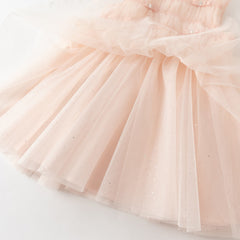 Dave&Bella Summer Toddler Girls Charming Pink Sleeveless Lightweight Mesh Princess Dress