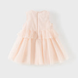 Dave&Bella Summer Toddler Girls Charming Pink Sleeveless Lightweight Mesh Princess Dress