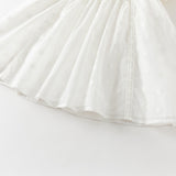 Dave&Bella Summer Toddler Girls Beige Adorable Flower Embroidery Mesh Princess Dress