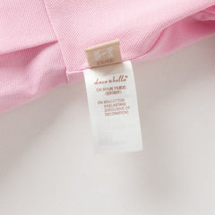 Dave&Bella Summer Toddler Girls White/Pink College-style Stretchable Dress-style Polos