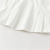 Dave&Bella Summer Toddler Girls White/Pink College-style Stretchable Dress-style Polos
