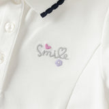 Dave&Bella Summer Toddler Girls White/Pink College-style Stretchable Dress-style Polos