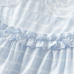 Dave&Bella Summer Toddler Girls Elegant Light Blue Flutter Sleeve Cotton A-line Dress