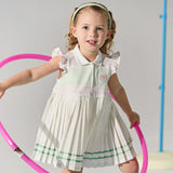 Dave&Bella Summer Toddler Girls Sweet Pink Preppy Polo Collar Sleeveless Dress