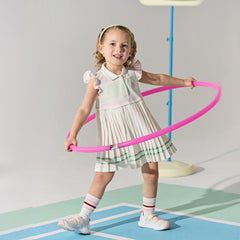 Dave&Bella Summer Toddler Girls Sweet Pink Preppy Polo Collar Sleeveless Dress