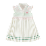 Dave&Bella Summer Toddler Girls Sweet Pink Preppy Polo Collar Sleeveless Dress