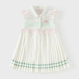 Dave&Bella Summer Toddler Girls Sweet Pink Preppy Polo Collar Sleeveless Dress