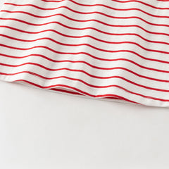 Dave&Bella Toddler Girls Summer Red/Blue Fashion Striped Breathable Cotton Polos