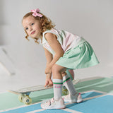 Dave&Bella Summer Girls Sweet Pink Preppy Polo Collar Sleeveless Outfit Sets