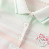Dave&Bella Summer Girls Sweet Pink Preppy Polo Collar Sleeveless Outfit Sets
