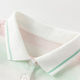 Dave&Bella Summer Girls Sweet Pink Preppy Polo Collar Sleeveless Outfit Sets