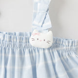 Dave&Bella Summer Toddler Girls Light Blue Sleeveless Breathable Cute Striped Outfit Sets