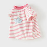 Dave&Bella Toddler Girls Summer Stylish Striped Sleeveless Soft Cotton T-shirts