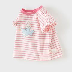 Dave&Bella Toddler Girls Summer Stylish Striped Sleeveless Soft Cotton T-shirts