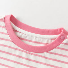 Dave&Bella Toddler Girls Summer Stylish Striped Sleeveless Soft Cotton T-shirts