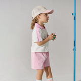 Dave&Bella Summer Toddler Girls Pink Breathable Cartoon Print Sports Outfit Sets
