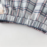 Dave&Bella Toddler Girls Summer White Doll Collar College Plaid Skirt Suits
