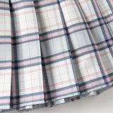 Dave&Bella Toddler Girls Summer White Doll Collar College Plaid Skirt Suits