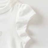 Dave&Bella Summer Toddler Girls Cute Purple/White Breathable Cotton Daily T-shirts