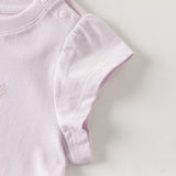 Dave&Bella Summer Toddler Girls Cute Purple/White Breathable Cotton Daily T-shirts