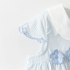 Dave&Bella Toddler Girls Summer Fashion Striped Breathable Cotton Casual Outfit Sets