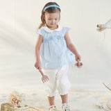 Dave&Bella Toddler Girls Summer Fashion Striped Breathable Cotton Casual Outfit Sets
