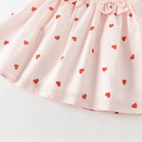 Dave&Bella Toddler Girls Summer Sweet Pink Love Print Sleeveless Comfortable A-line Dress