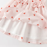Dave&Bella Toddler Girls Summer Sweet Pink Love Print Sleeveless Comfortable A-line Dress