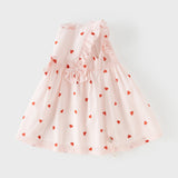 Dave&Bella Toddler Girls Summer Sweet Pink Love Print Sleeveless Comfortable A-line Dress