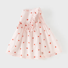 Dave&Bella Toddler Girls Summer Sweet Pink Love Print Sleeveless Comfortable A-line Dress