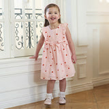 Dave&Bella Toddler Girls Summer Sweet Pink Love Print Sleeveless Comfortable A-line Dress