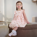 Dave&Bella Toddler Girls Summer Sweet Pink Love Print Sleeveless Comfortable A-line Dress