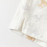 Dave&Bella Toddler Girls Summer Beige Print Cute Doll Collar Soft Comfortable Pajamas