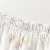 Dave&Bella Toddler Girls Summer Beige Print Cute Doll Collar Soft Comfortable Pajamas