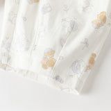 Dave&Bella Toddler Girls Summer Beige Print Cute Doll Collar Soft Comfortable Pajamas