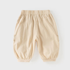 Dave&Bella Summer Toddler Boys Casual Blue/Khaki cotton Soft Loose Jogger Pants