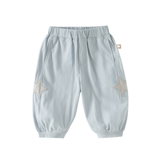 Dave&Bella Summer Toddler Boys Casual Blue/Khaki cotton Soft Loose Jogger Pants