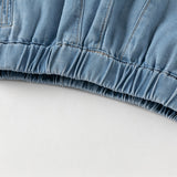 Dave&Bella Summer Toddler Boys Daily Jean Blue Soft Cotton Jean Shorts